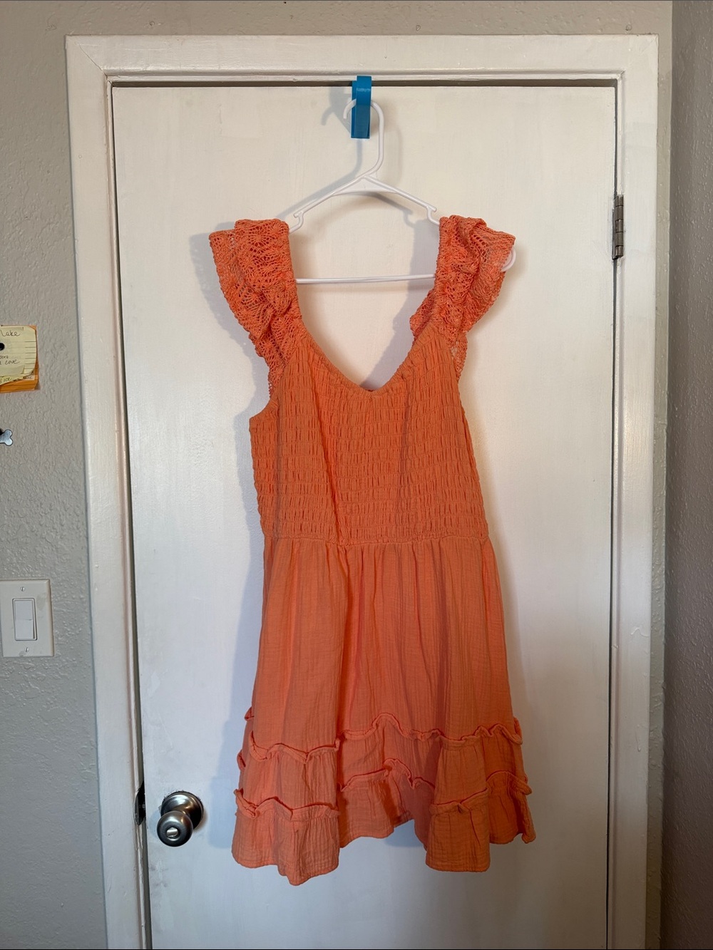 Lily Rose Orange Ruffle-Trim Midi Dress